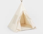 kids teepee tent in full view with open curtains