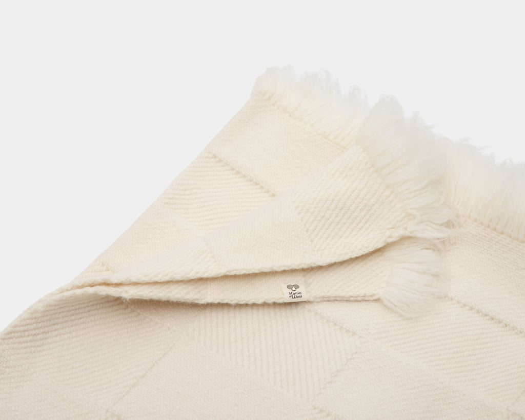 heavy merino wool blanket folded over detail