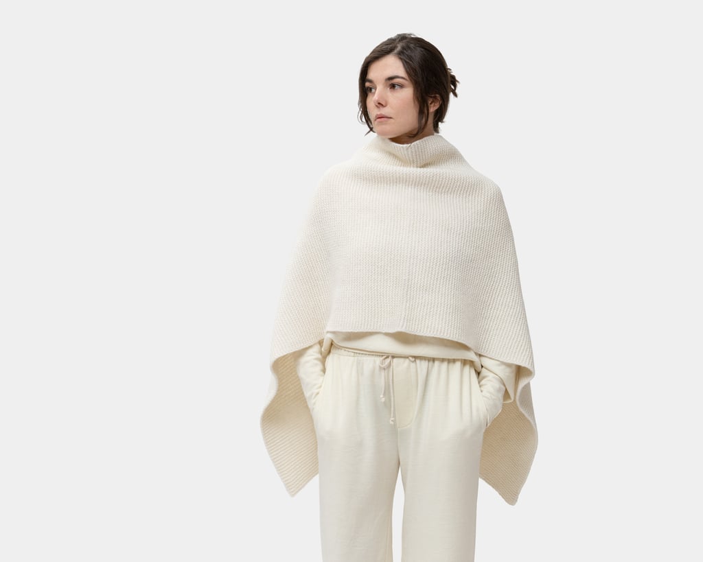 woman wearing home of wool poncho