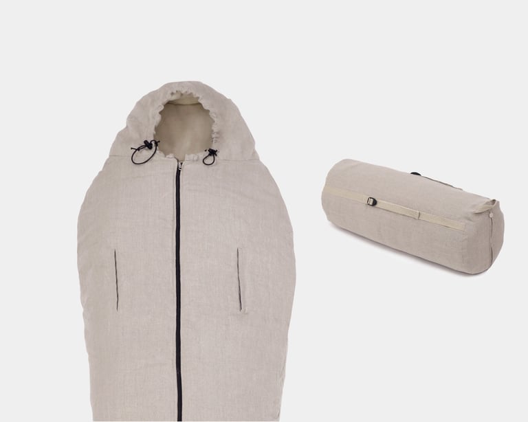 wool sleeping bag set with a bag