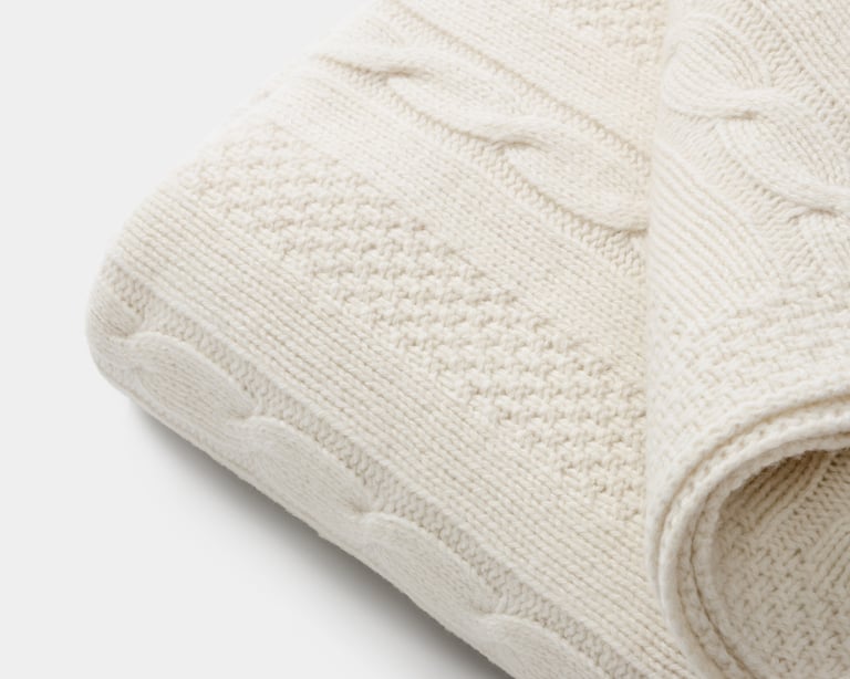 Cable Knit Wool Blanket