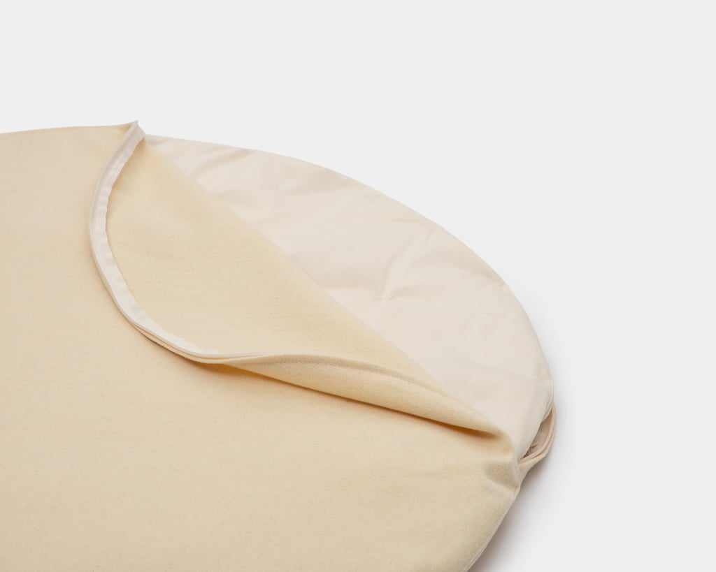 round wool play mat with open cover