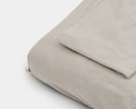 wool crib mattress for babies and kids with linen fitted sheet