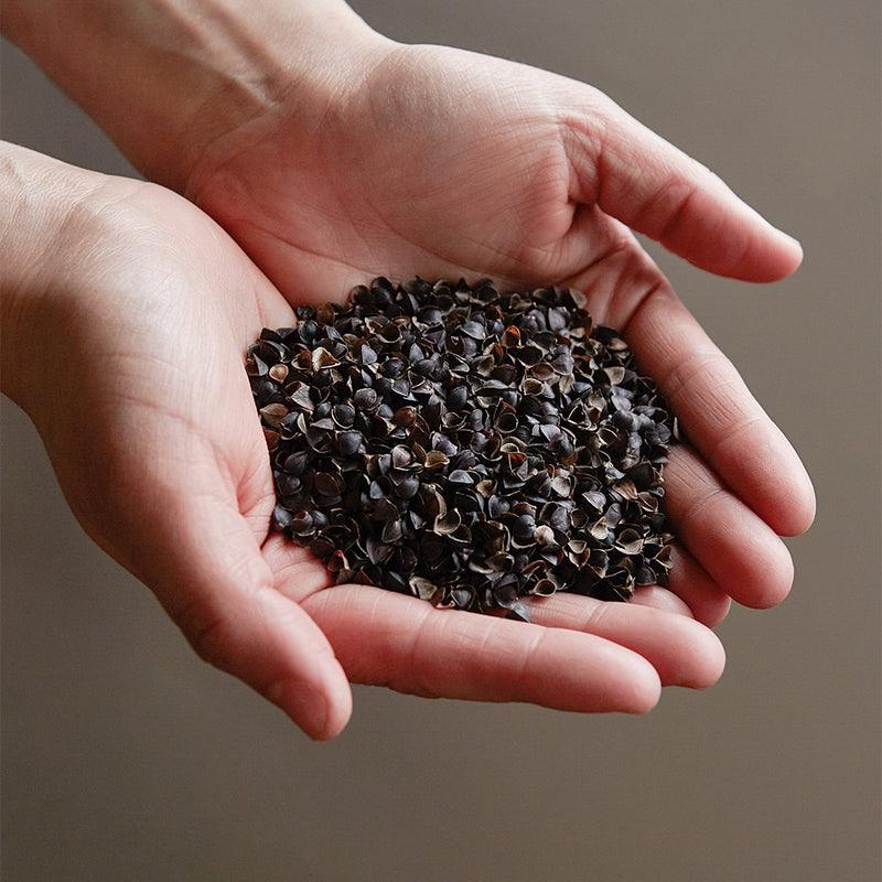 Generic material example: Buckwheat hulls. Photo: J-Life International.