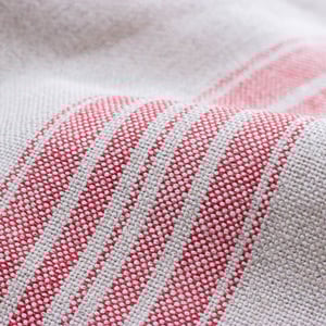 100% Linen Red Stripes