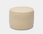 home of wool round pouf in virgin wool fabric