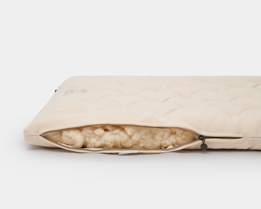 wool mattress topper with wool filling showing wool