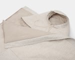 wool sleeping bag with detachable hood in linen