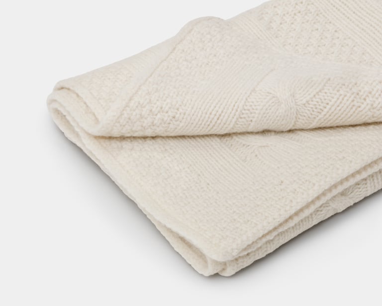 Cable Knit Wool Blanket