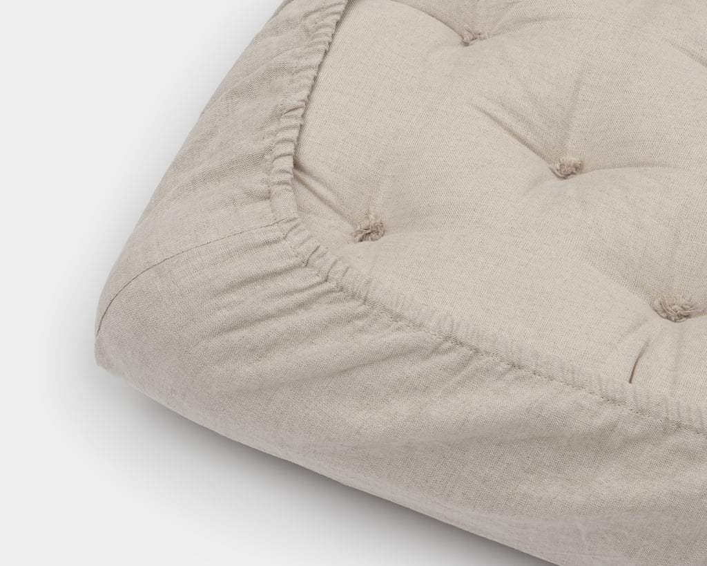 wool crib mattress for babies and kids with linen fitted sheet