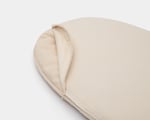 wool bassinet mattress with 100% organic cotton removable cover, opened
