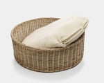 cat bed made from wool in a basket with zipper