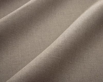 close up of folded 100% linen fabric