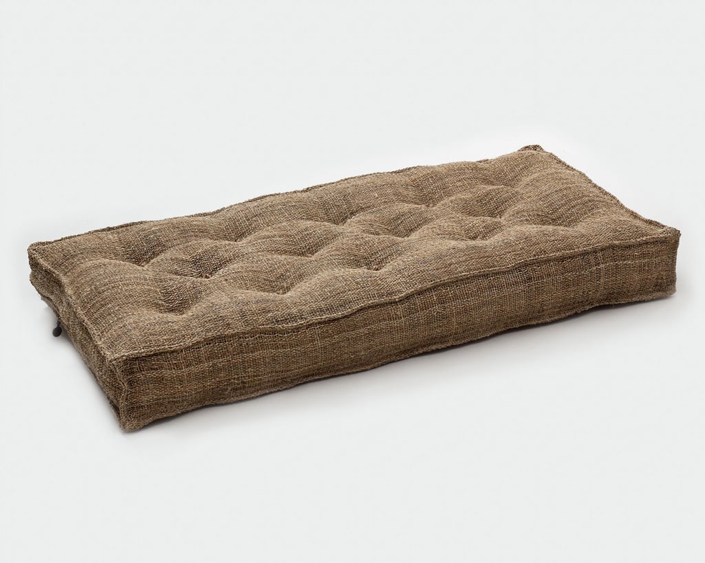 wool tufted seat cushion in hemp