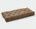 wool tufted seat cushion in hemp