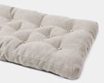 wool tufted seat cushion in 100% textured linen