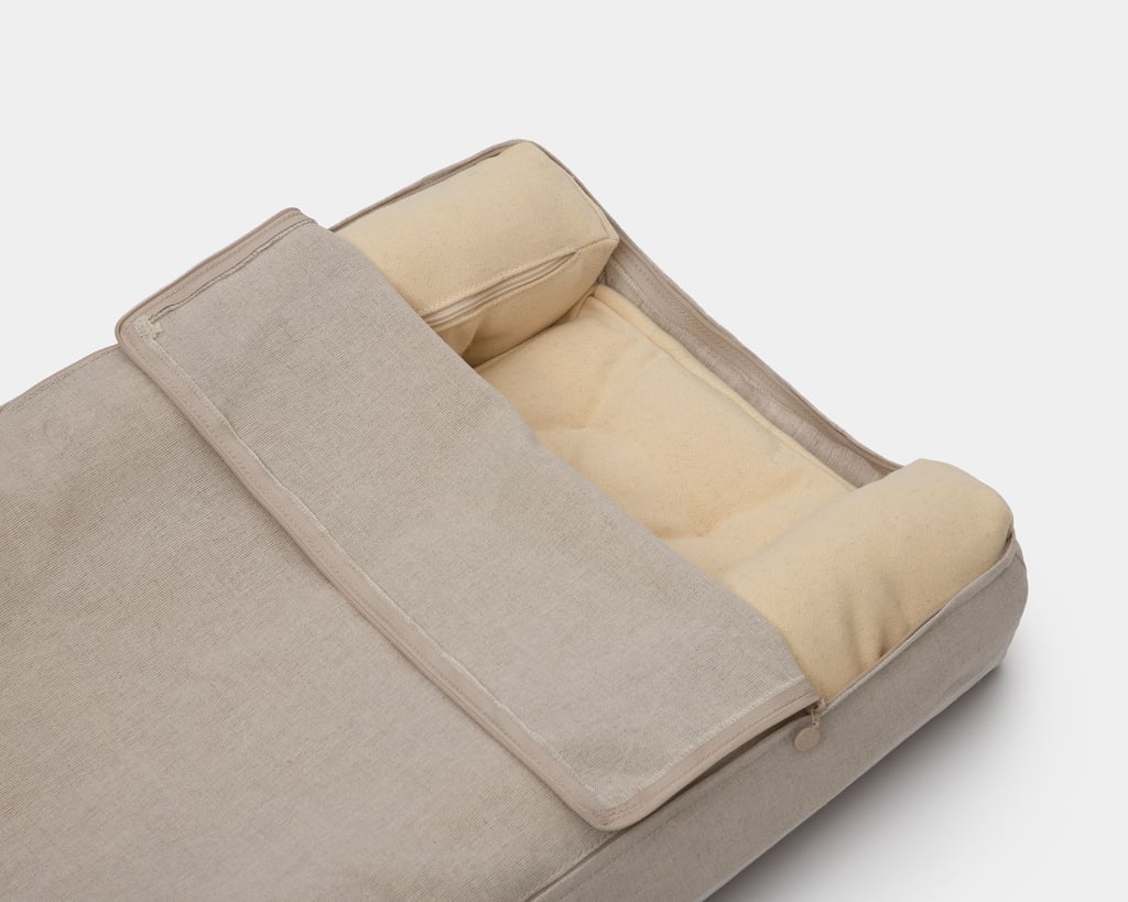 détails du tissu du matelas à langer en laine pour bébé