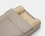 détails du tissu du matelas à langer en laine pour bébé