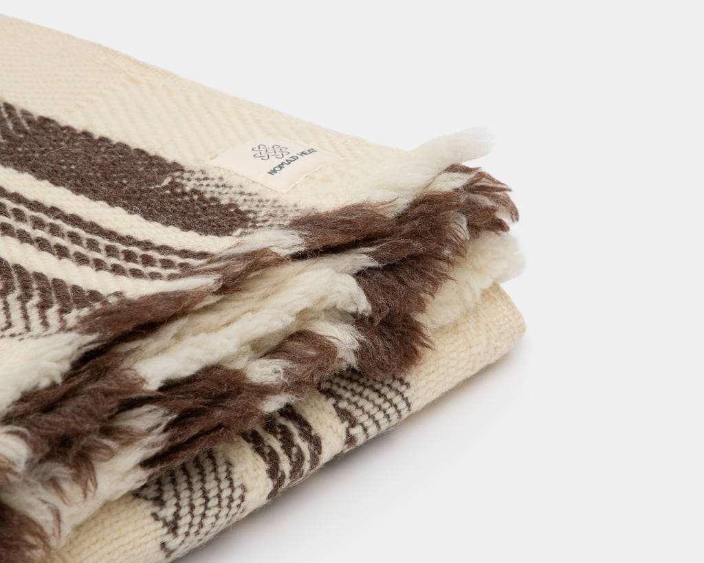 nomad heat folded heavy wool blanket close up