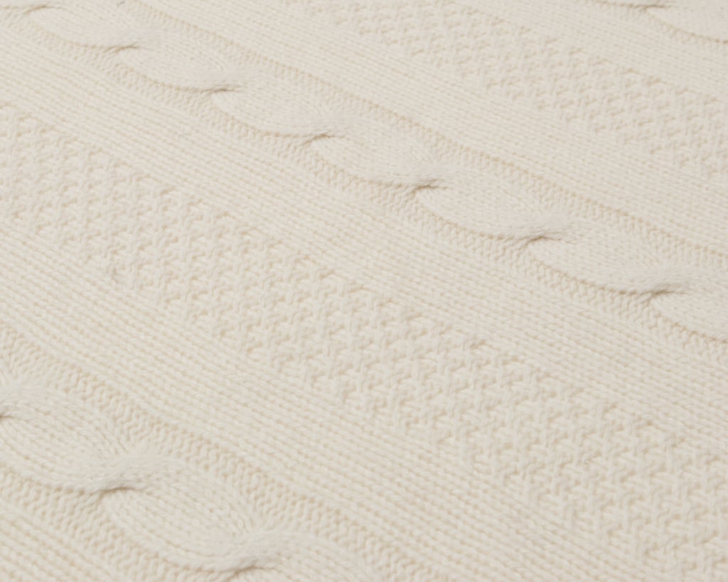 Cable Knit Wool Blanket detail
