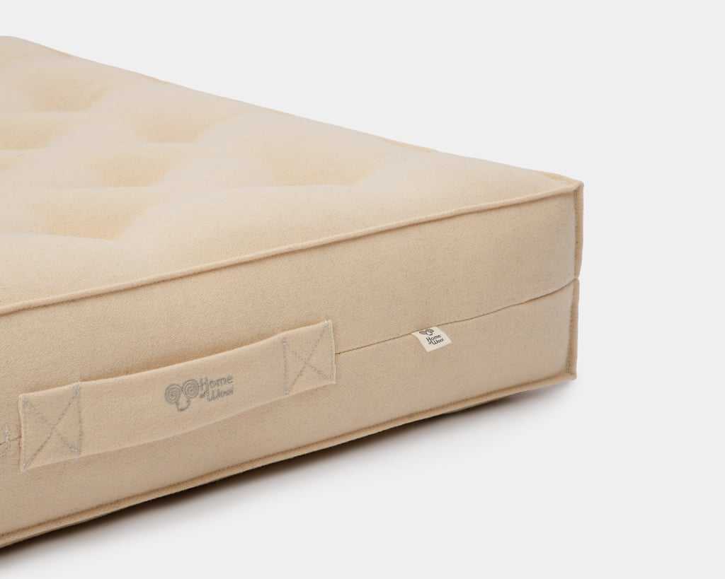 home of wool mattress detail with handle and tufts