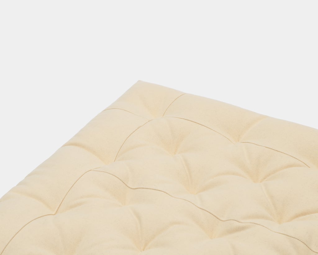 detail of Home od wool zero waste topper in 100%virgin wool fabric
