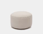 home of wool round pouf in linen fabric
