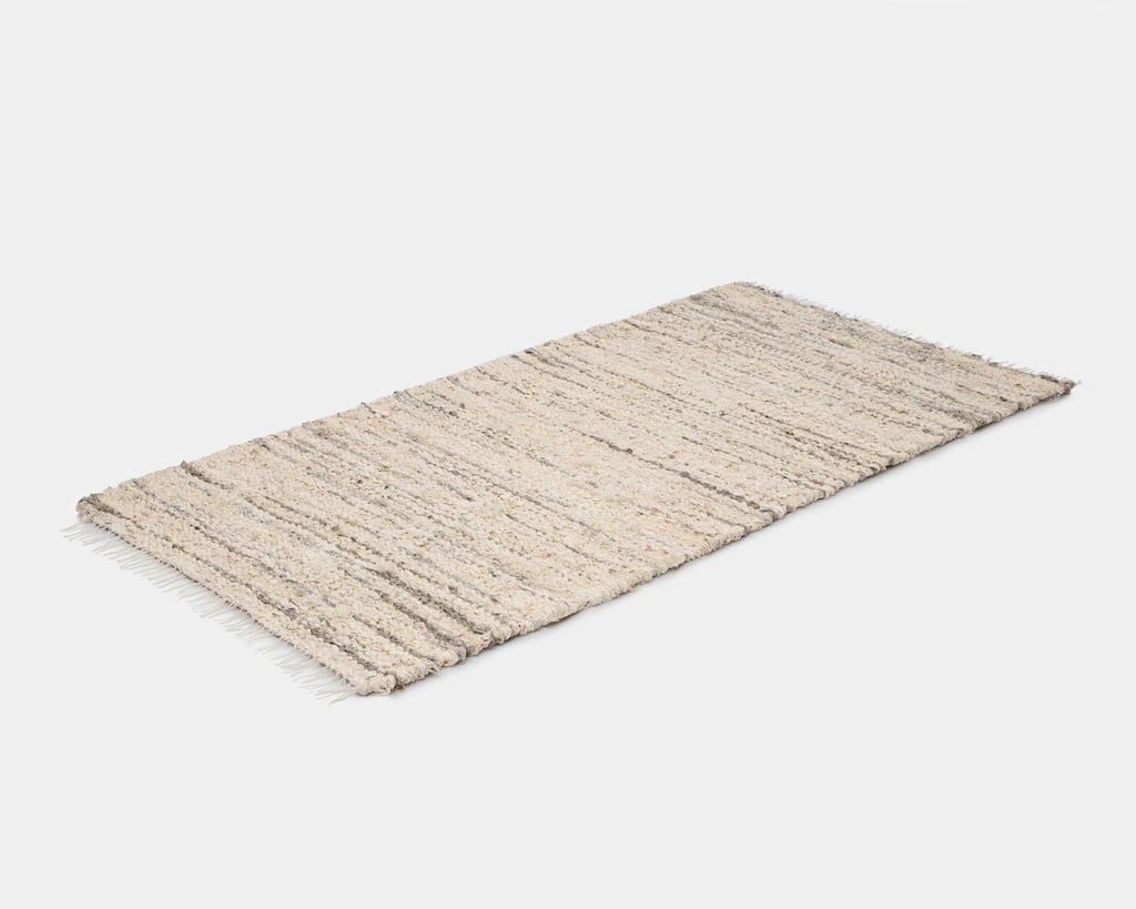 tapis handwooven zéro déchet en lin et coton aux couleurs vives