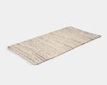 linen and cotton handwooven zero waste rug in bright colors