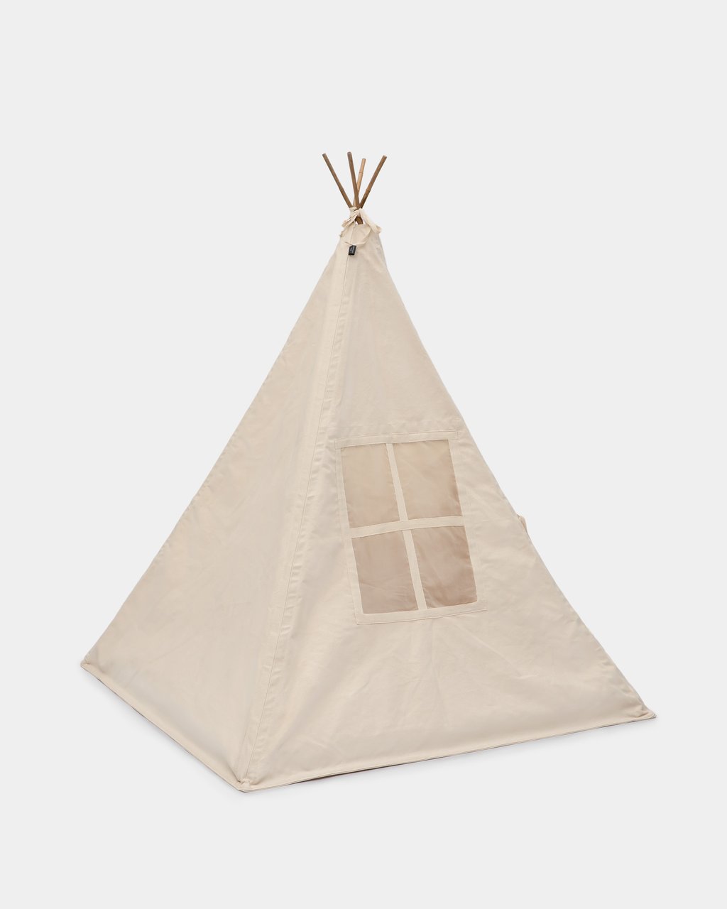 kids teepee tent in full view with open curtains