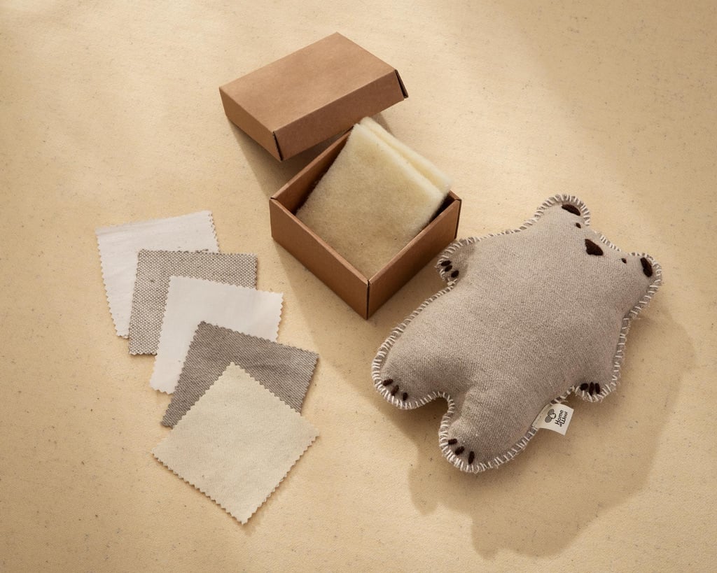 Montessori fabrics box with fabrics laid out 2