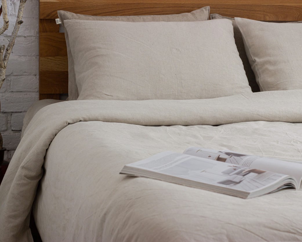 Baloo Copripiumino In Lino Naturale Per Coperte Ponderate - 106x183 Cm, Bianco, Con Lacci Interni