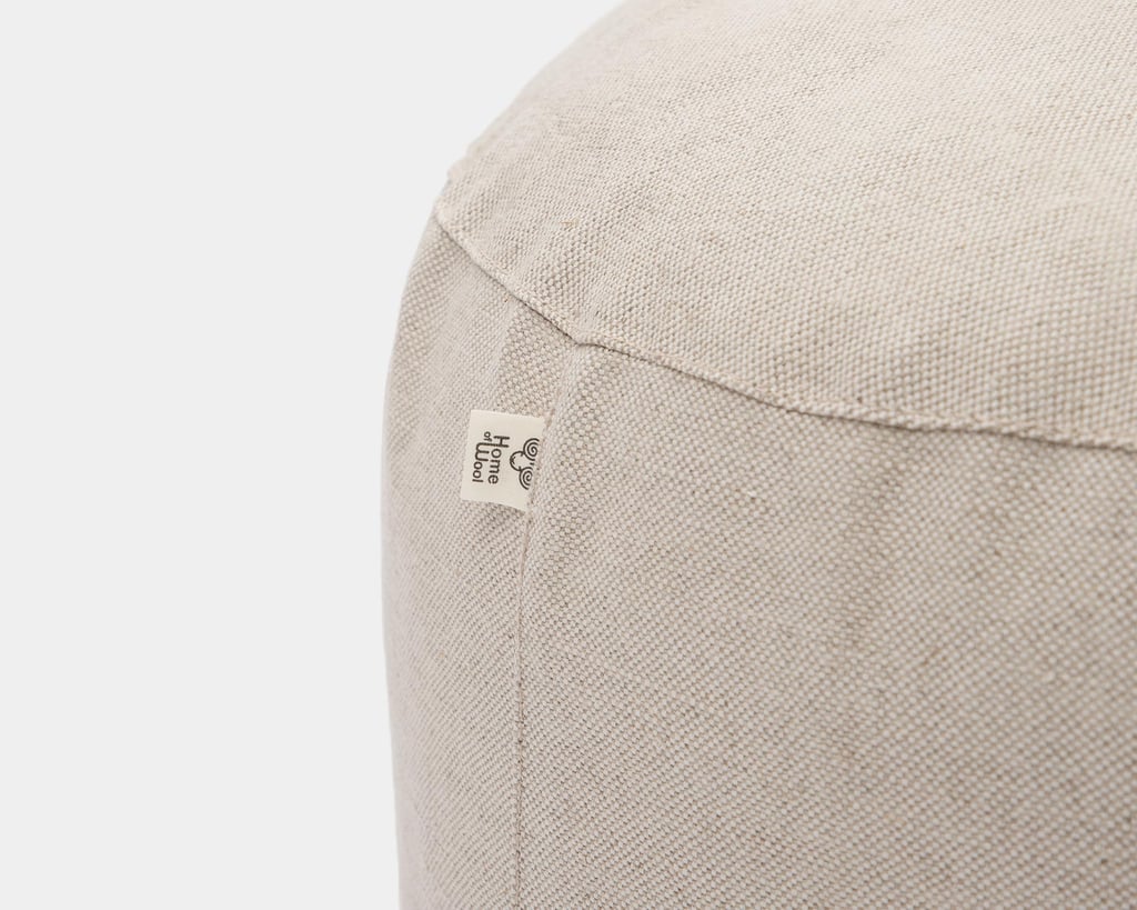 round wool pouf detail