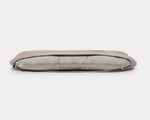 wool dog bed shaped like a bone zipper