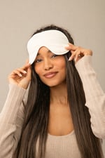 girl with silk sleeping mask