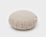 zafu meditation cushion in linen fabric