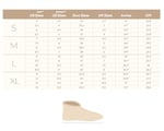wool slippers size guide chart