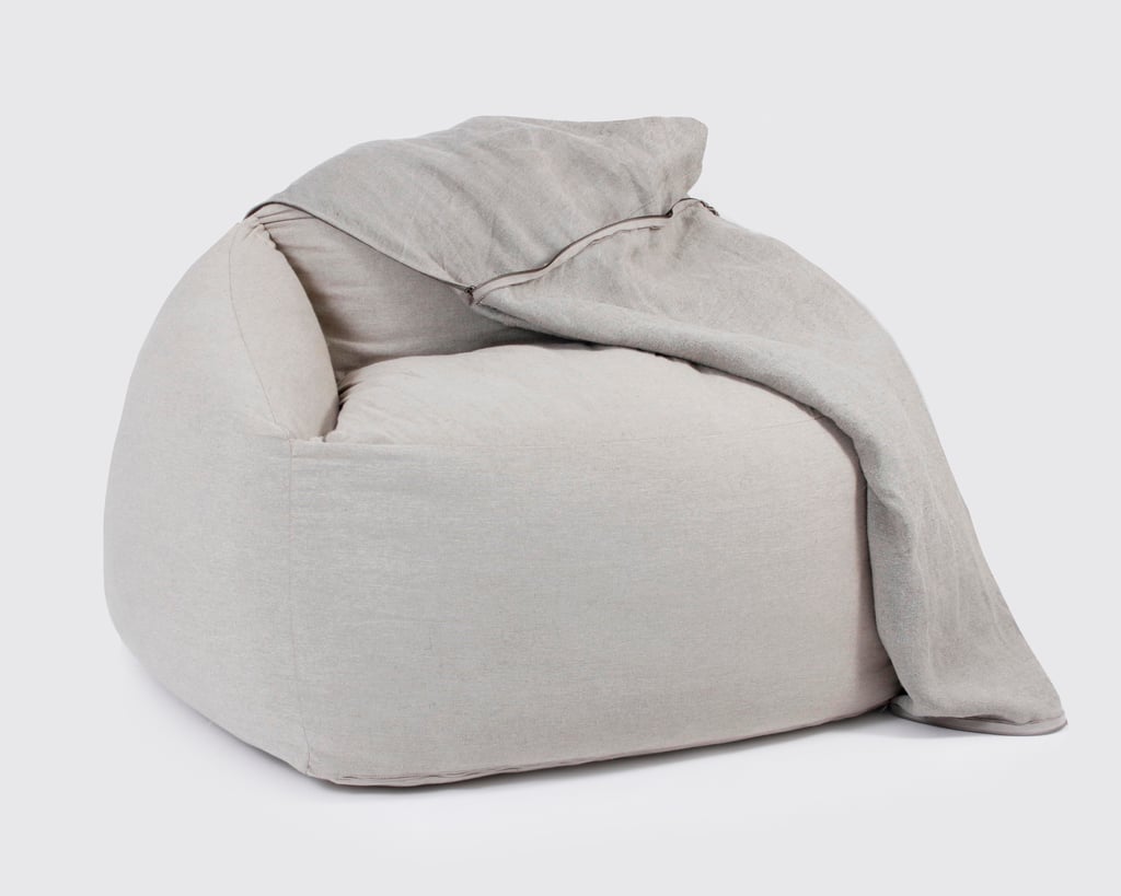 fauteuil pouf en laine avec housse amovible