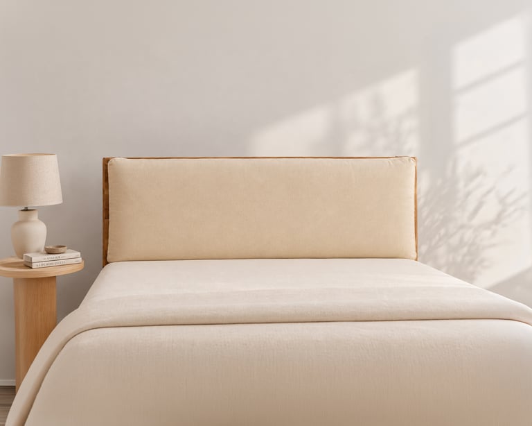home of wool headboard cushion on bed