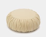 round ottoman pouf from virgin wool fabric