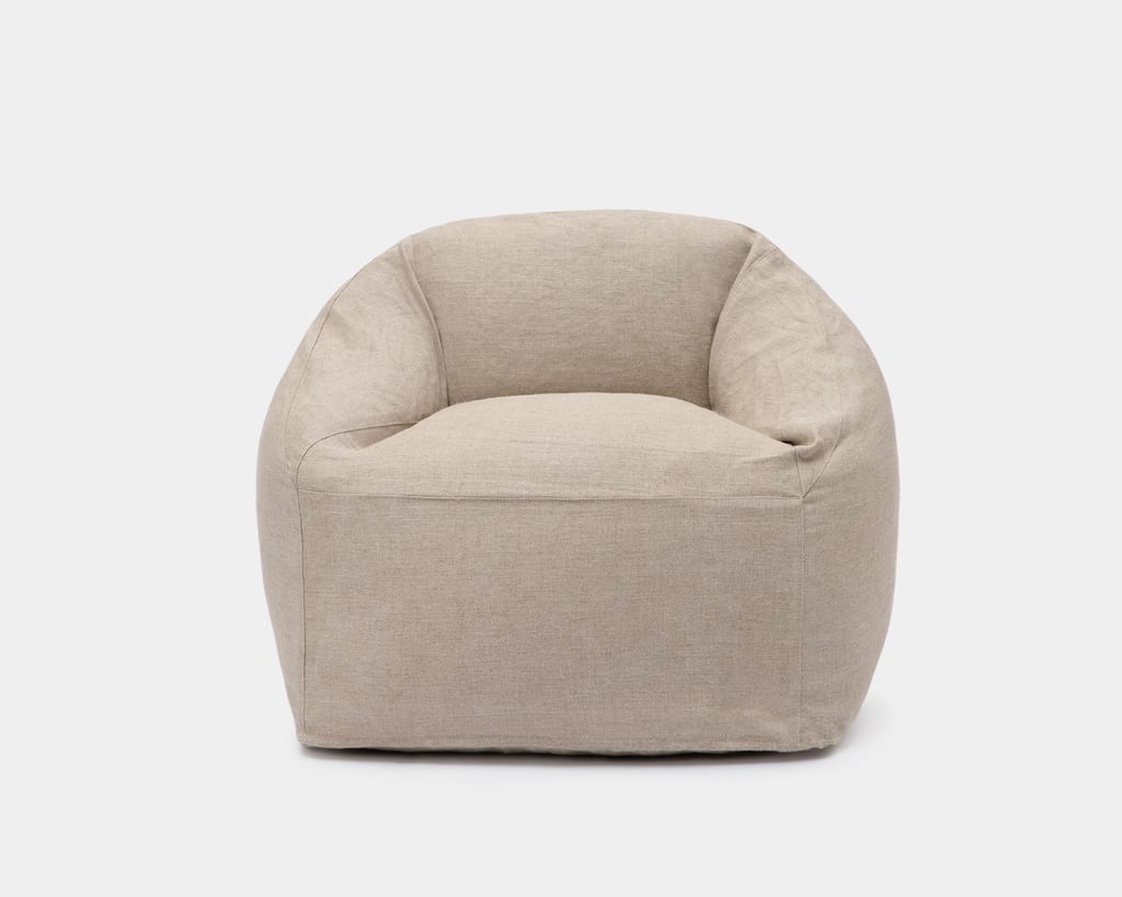 wool bean bag armchair in linen
