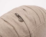 linen zafu cushion in linen fabric close up