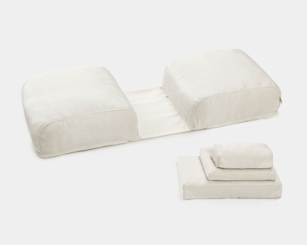 side and back home of wool pillow with silk cover