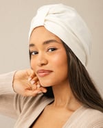 silk hair wrap on girl with brunette hair i