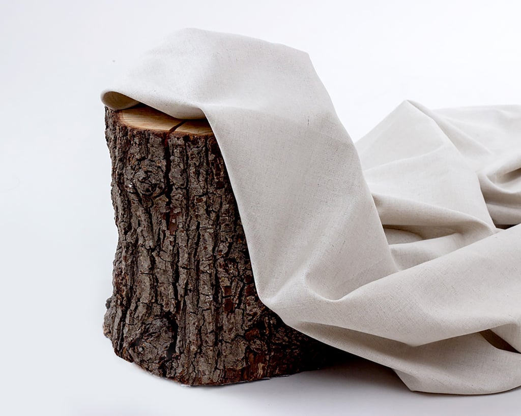 59%linen / 41% cotton fabric on wood