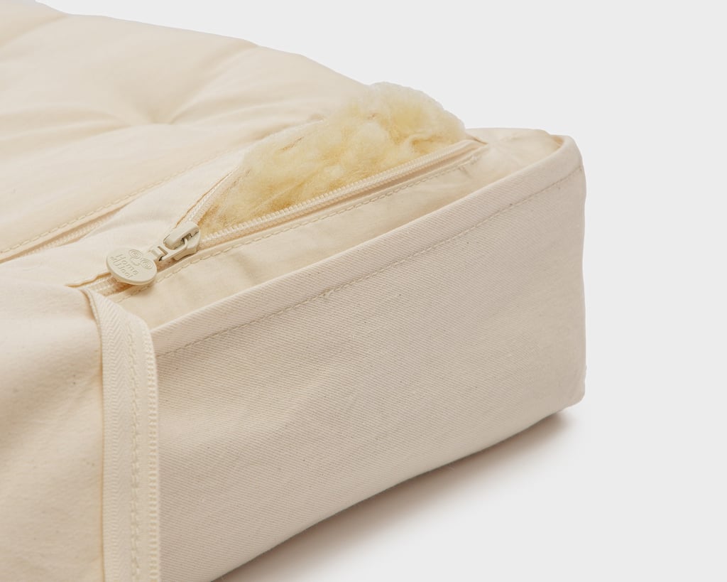 baby puslehynde med lynlås og økologisk fyld