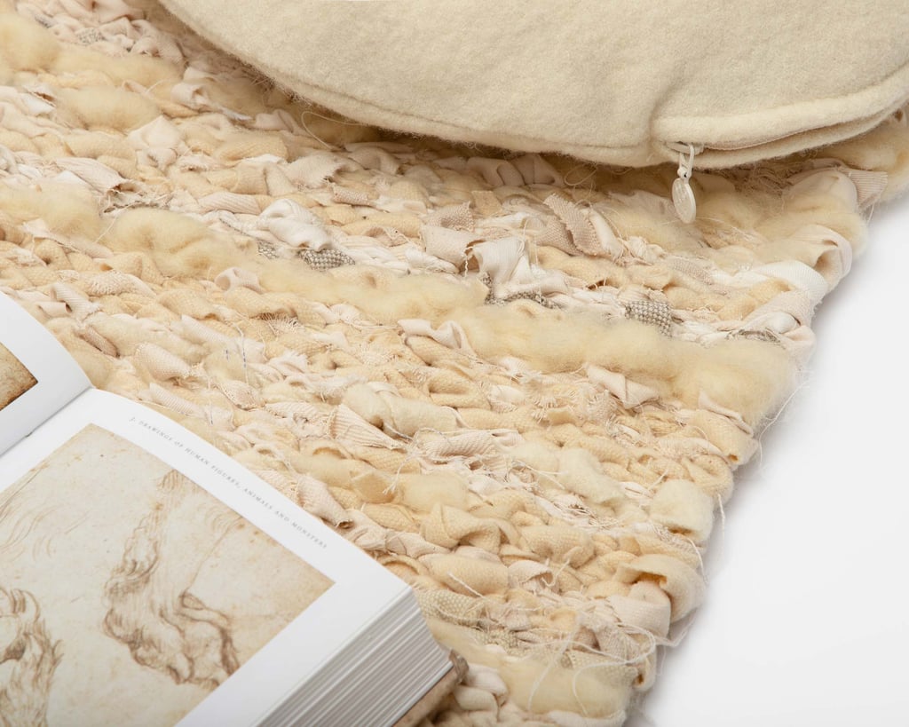 fabric detail of farmhouse handwoven wool rug