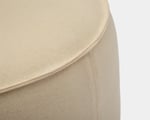 detail of round pouf home of wool