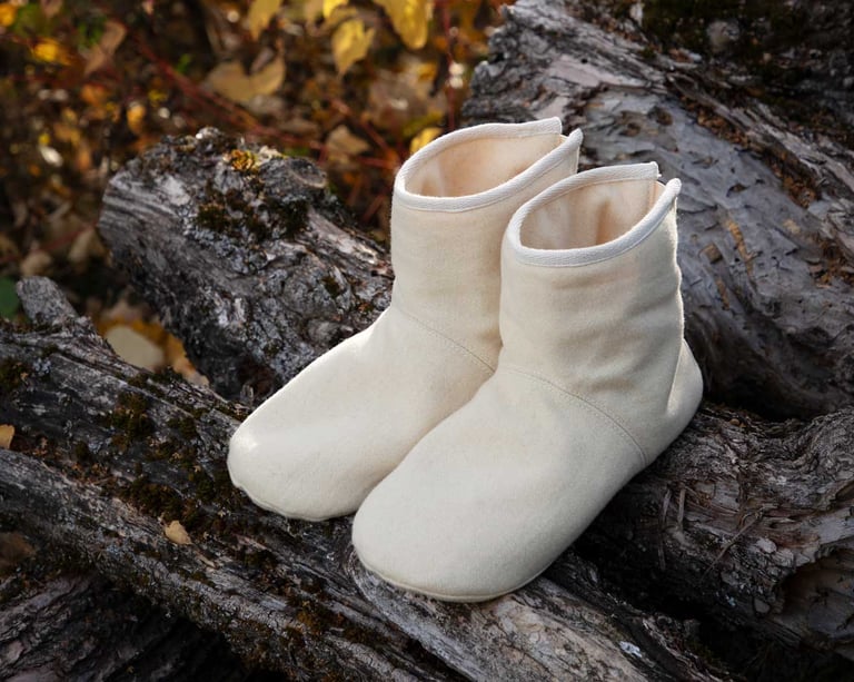 wool slippers in nature