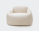 fauteuil poire en laine vu de face